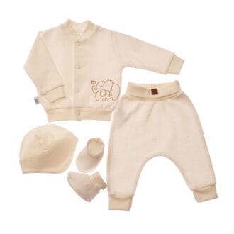 Bombažni kompletek za novorojenčka Sivili