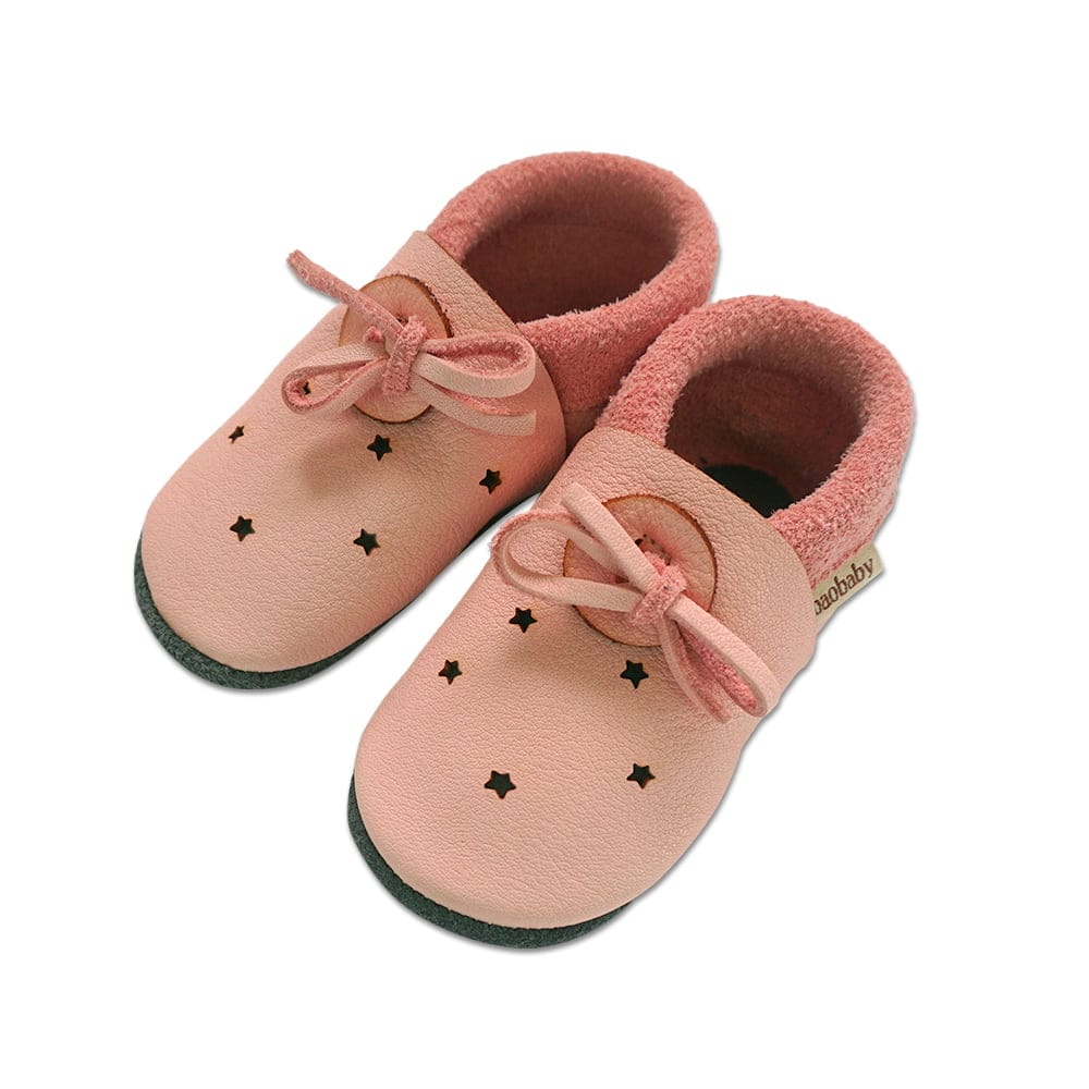 Baby usnjeni copati Baobaby - Sandals Stars Pink - slika 4