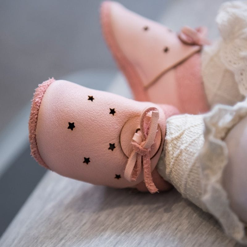 Baby usnjeni copati Baobaby - Sandals Stars Pink - slika 3