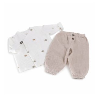 Muslin komplet za dojenčka Sivili - Vintage Snails