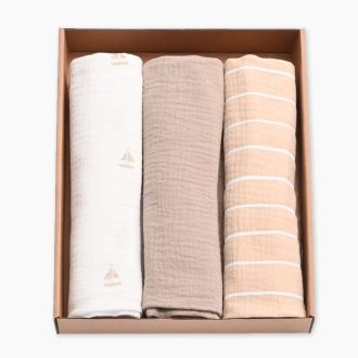 Komplet 3 muslin pleničk Sivili - Vintage