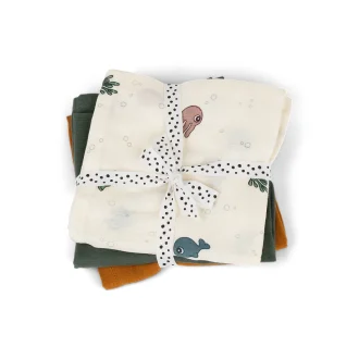 Done by Deer komplet 3 tetra plenic OCEAN FRIENDS (70x70 cm)