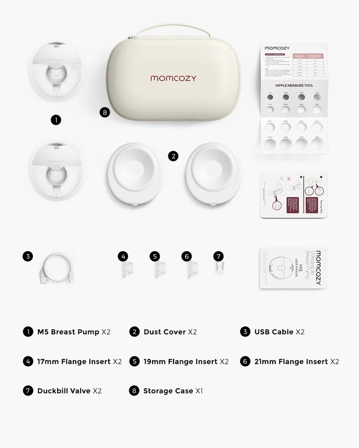 Prostoročna dvojna črpalka Momcozy® M5 All-in-One - Slika 8