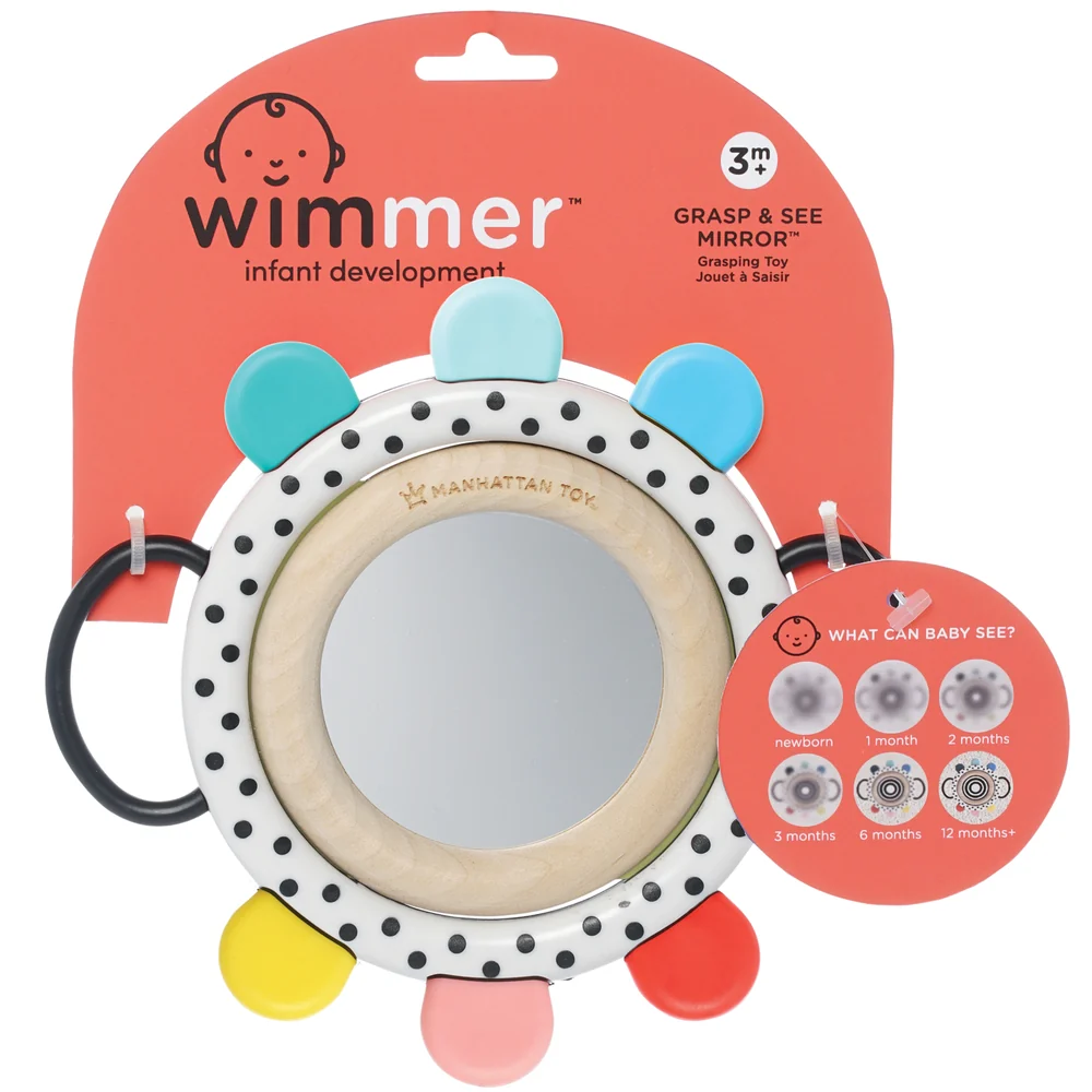 Manhattan Toy Wimmer Grasp&See Mirror - Senzorično kontrastno grizalo z ogledalom - slika 5