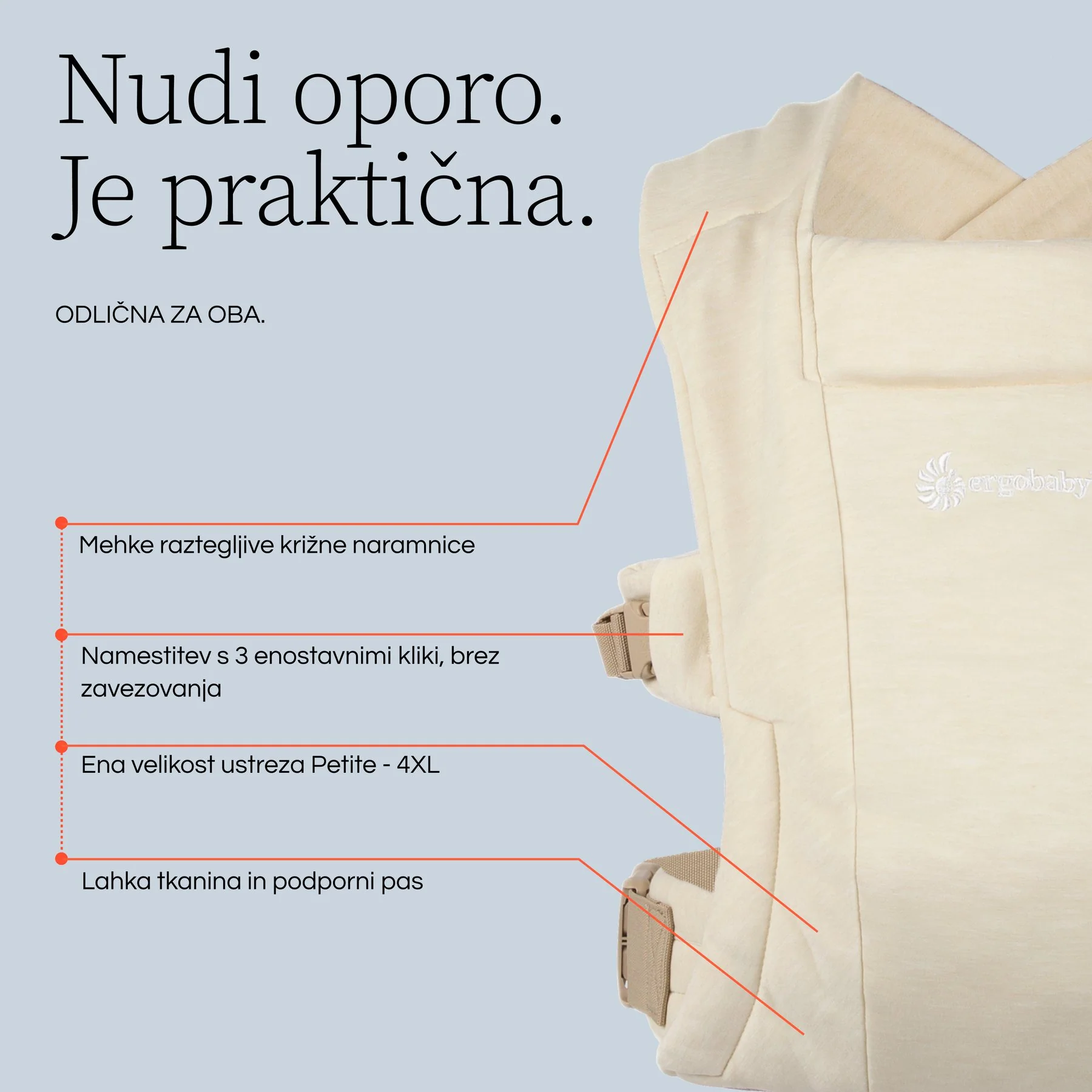 Ergobaby Embrace nosilka za dojenčke - Olive - slika 5
