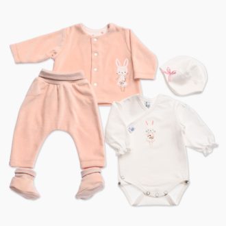 Zimski kompletek za novorojenčka - Pink Bunny
